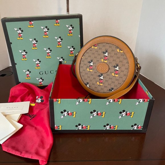Gucci Handbags - Gucci Disney Mickey Mouse GG Round Circle Crossbody Bag Dust cover/Box (115244)